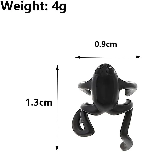 Silver Frog Wrap Ear Cuff Earrings, Fun Non Piercing Unique Animal Stuff Ear Clip Earrings, Cute Punk Cartoon Statement Jewelry Gifts for Women