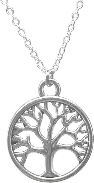 Silver Tree of Life Family Tree Pendant Necklace Fashion Jewelry Christmas Birthday Gifts for Women Family Gifts for Mom Grandma Teen Best Friend Teacher