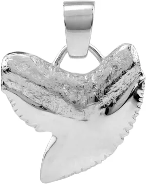 Silvershake White Gold Plated 925 Sterling Silver Tiger Shark Tooth Sealife Casual Pendant Jewelry for Women