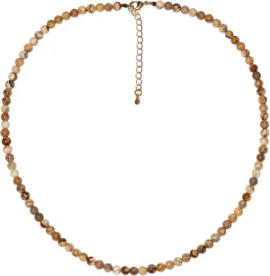 Simple Choker Necklace for Women Real Stone and Crystals Necklaces 4mm Beaded Choker Jewelry Meditation Gift for Women (16" 2")