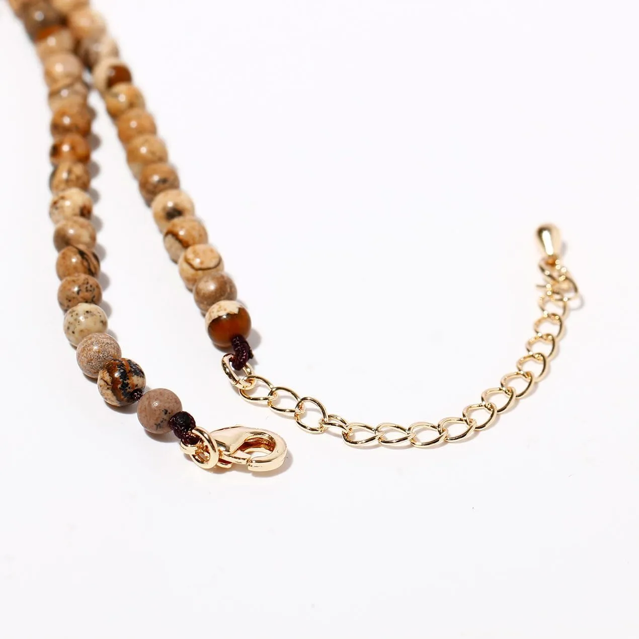 Simple Choker Necklace for Women Real Stone and Crystals Necklaces 4mm Beaded Choker Jewelry Meditation Gift for Women (16" 2")