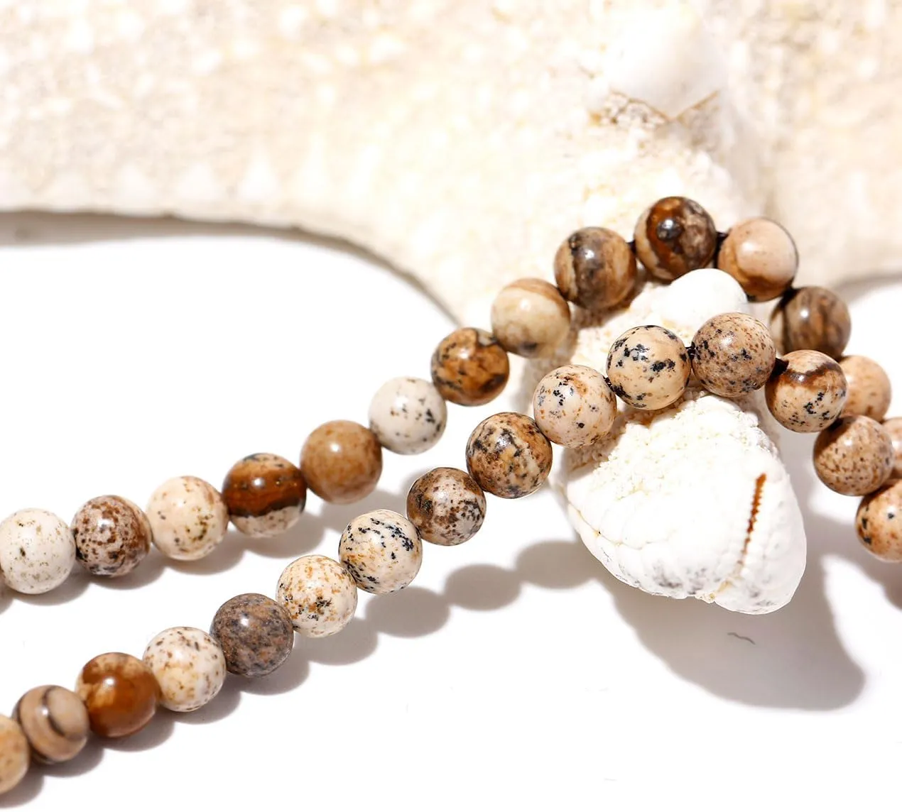 Simple Choker Necklace for Women Real Stone and Crystals Necklaces 4mm Beaded Choker Jewelry Meditation Gift for Women (16" 2")