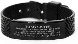 Sister Shark Mesh Bracelet Gifts Sister My Prayers and Love are Always There for You. Sister Birthday Idea. Sister Inspirational Movitional Gifts