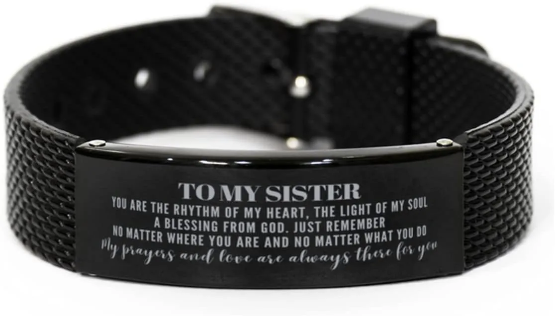Sister Shark Mesh Bracelet Gifts Sister My Prayers and Love are Always There for You. Sister Birthday Idea. Sister Inspirational Movitional Gifts