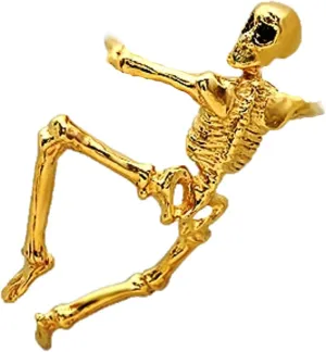 Skeleton Ear Cuff Non-Pierced Earring Wrap in Gold on on Sterling Left Only