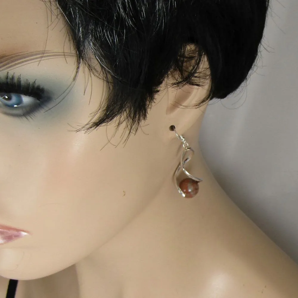Snake Skin Jasper Long and Dangling Earrings