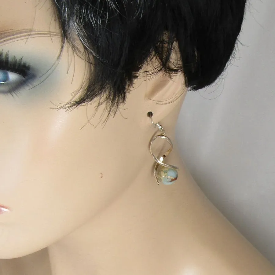 Snake Skin Jasper Long and Dangling Earrings