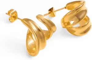 Star & Pixie Dust minimalist double layer curled earrings ear studs, 18K Gold Plated earrings for Women, Hypoallergenic, Tarnish-Resistant, Minimalist Jewelry, Gift for Her