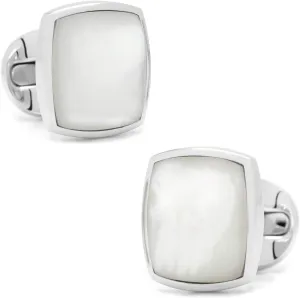 Sterling Silver Classic Cushion Mother of Pearl Cufflinks
