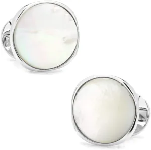 Sterling Silver Classic Formal Mother of Pearl Cufflinks