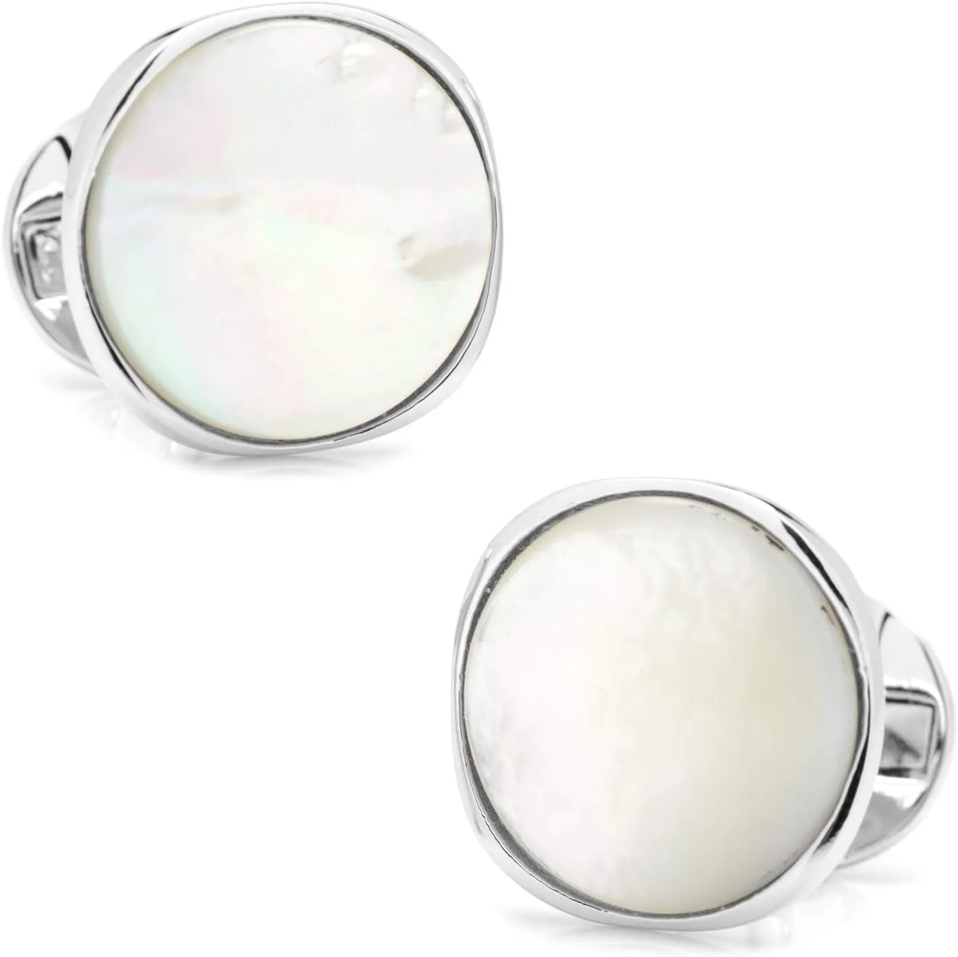 Sterling Silver Classic Formal Mother of Pearl Cufflinks