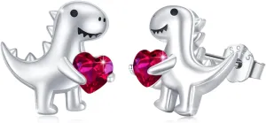 Sterling Silver Dinosaur Stud Earrings - Hypoallergenic, Cute Dinosaur Jewelry Gifts for Women or Daughter