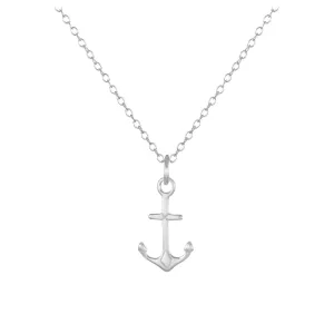 Sterling Silver Small Anchor Necklace 16, 18 or 20 inch (18 inches long)