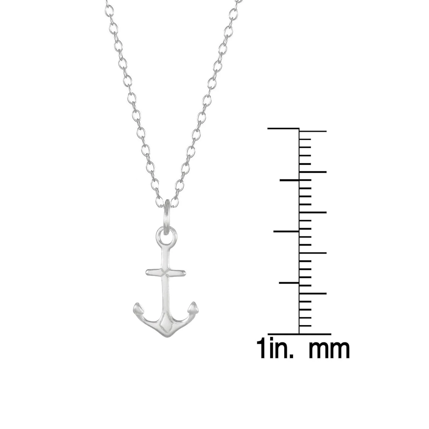 Sterling Silver Small Anchor Necklace 16, 18 or 20 inch (18 inches long)