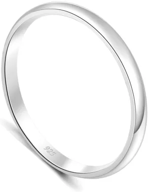 Sterling Silver Wedding Band - 925 Pure Silver Ring for Women & Men | Elegant Band for Special Occasions