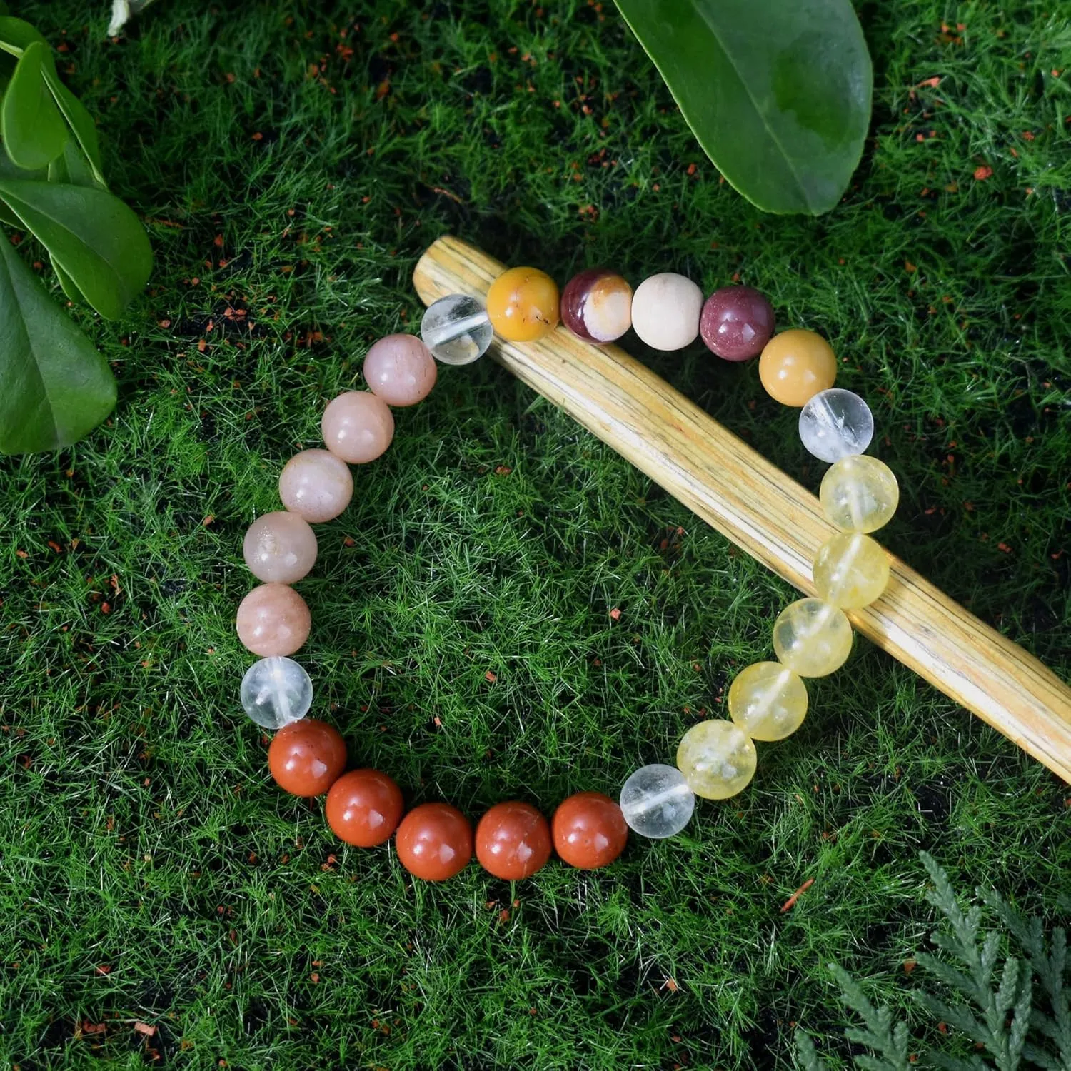Strong Healing Crystal Bracelet 8MM Genuine Stone Bracelet Lucky Beaded Bracelet Chakra Bracelet 6.5 inch Positive Energy Bracelet Inspirational Gifts for Women Mom
