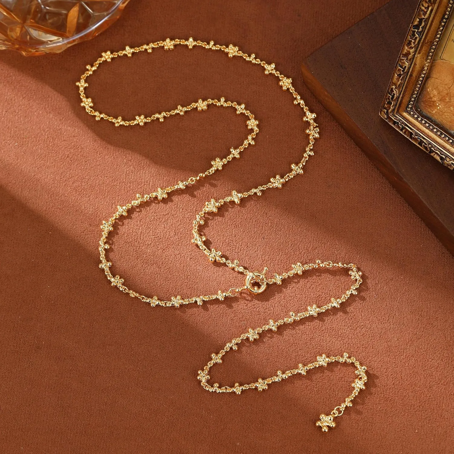 Sunflower Necklaces for Women with Green Natural Agate Chunky Gold Necklace 18K Gold Plated Statement Necklace Trendy Jewelry Gifts