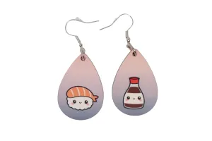 Sushi and Soy Sauce Happy couple earrings