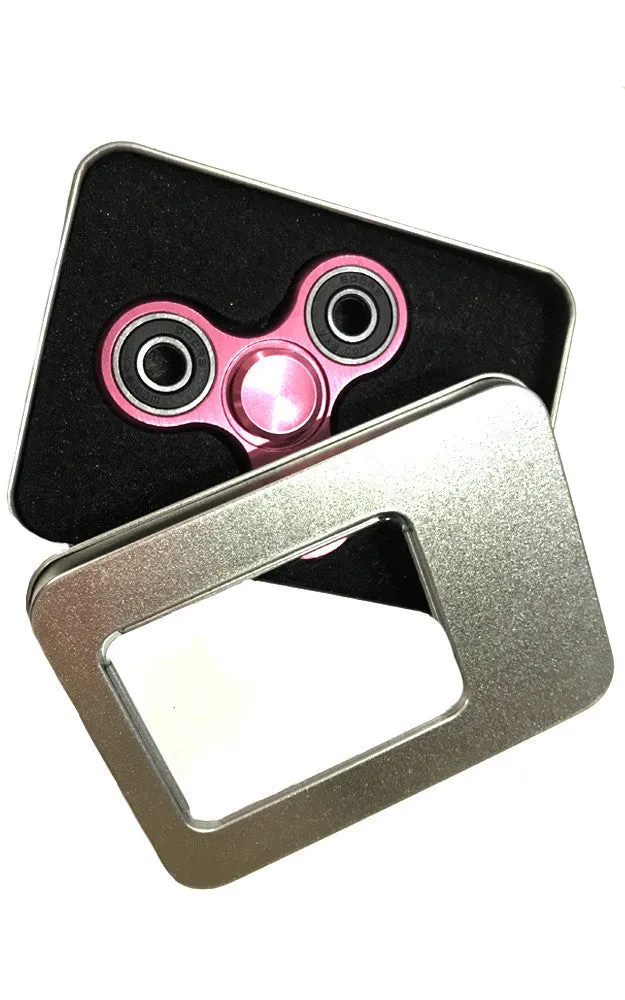 T01-11 Pink Metal Fidget Spinner with Case