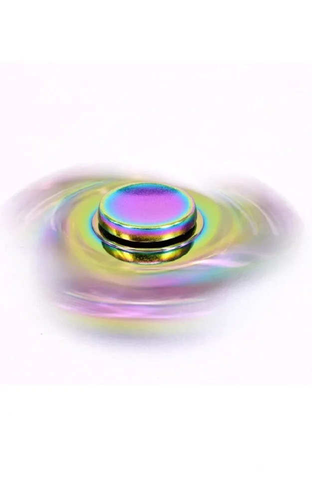 T01-22 Rainbow Metal Tri Wings Fidget Spinner with Case