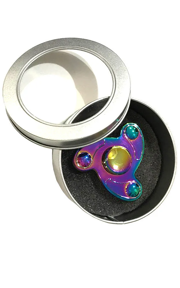 T01-23 Rainbow Metal Fidget Spinner with Case