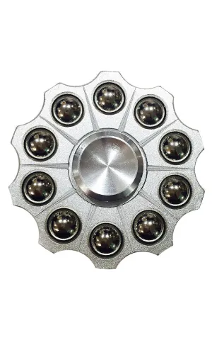 T01-36 Silver Ten Ball Metal Fidget Spinner with Case