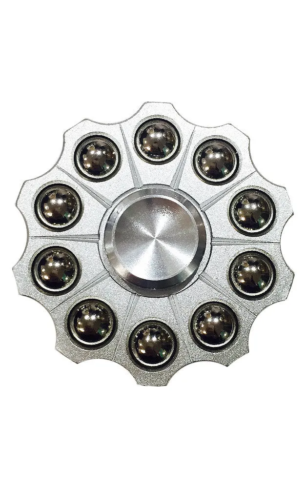 T01-36 Silver Ten Ball Metal Fidget Spinner with Case