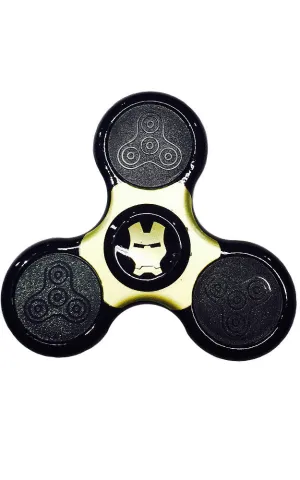 T01-41 Black Gold LED Metal Fidget Spinner with Case