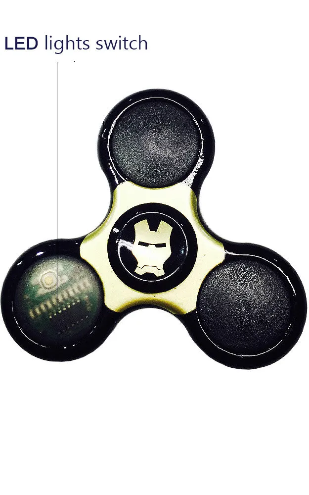 T01-41 Black Gold LED Metal Fidget Spinner with Case