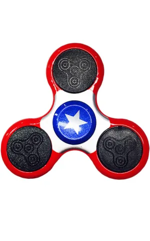 T01-41 Captain A LED Metal Fidget Spinner with Case