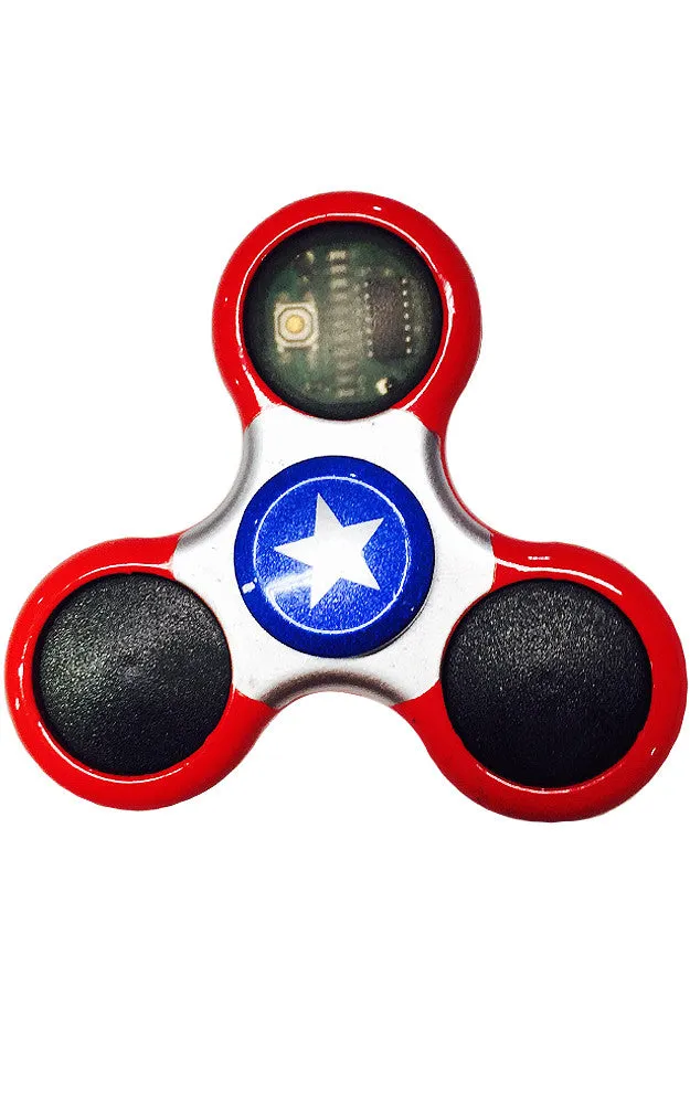 T01-41 Captain A LED Metal Fidget Spinner with Case
