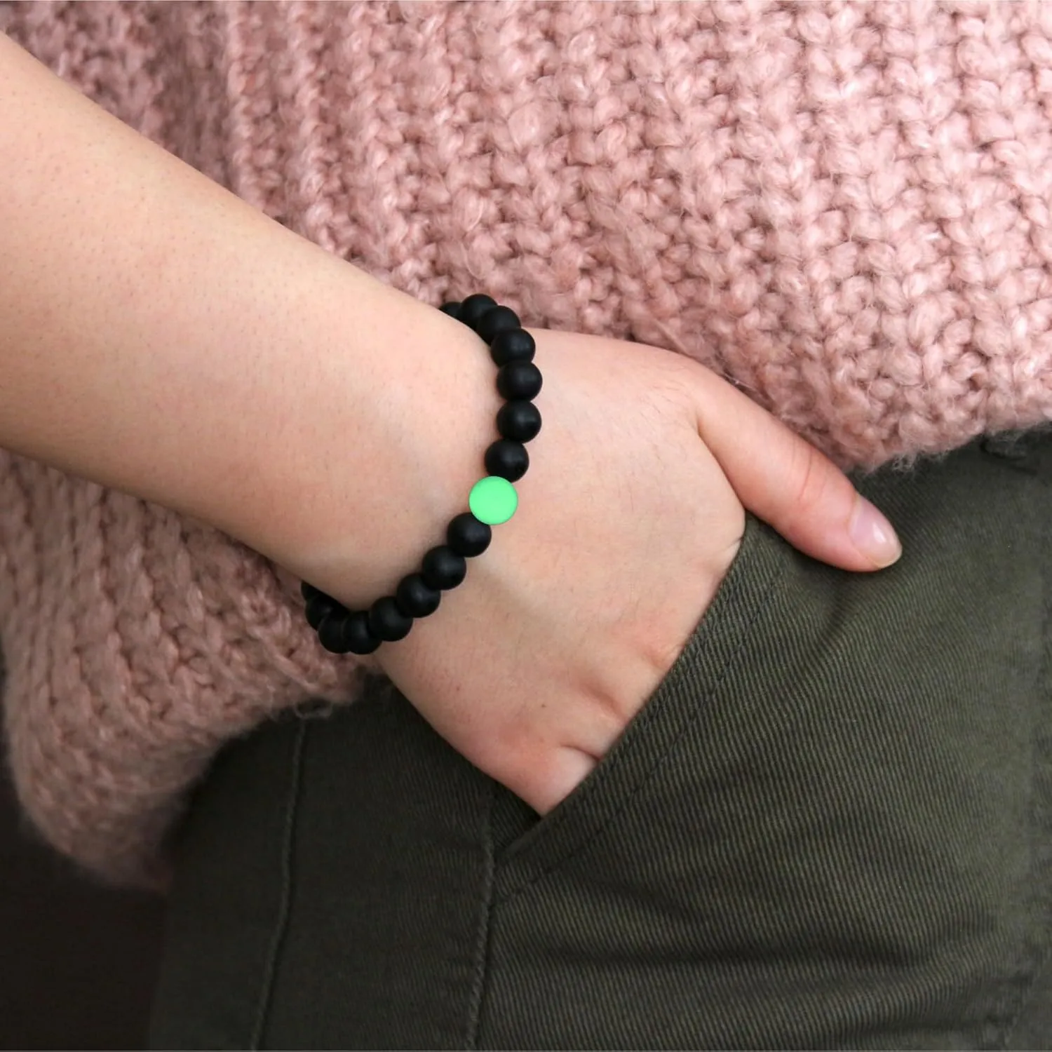 Teen Boys Gift Ideas Teenage Boys Gifts Men | Handmade Glow in The Dark Beaded Black Onyx Bracelets Mens Jewelry | Anniversary Birthday Easter Basket Stuffers Confirmation Son Gifts Christmas Stocking