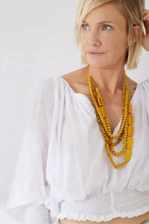 Timber Bead Necklace - Hanalei - Mustard