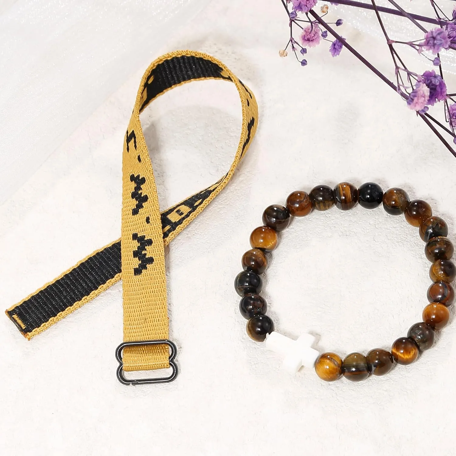 Todu Cross WWJD Bracelet What Would Jesus Do Colorful Letters Braided Rope Natural Healing Crystal Beads Wristband Bracelets Friendship Inspirational Religious Faith Christian Jewelry for Women Men