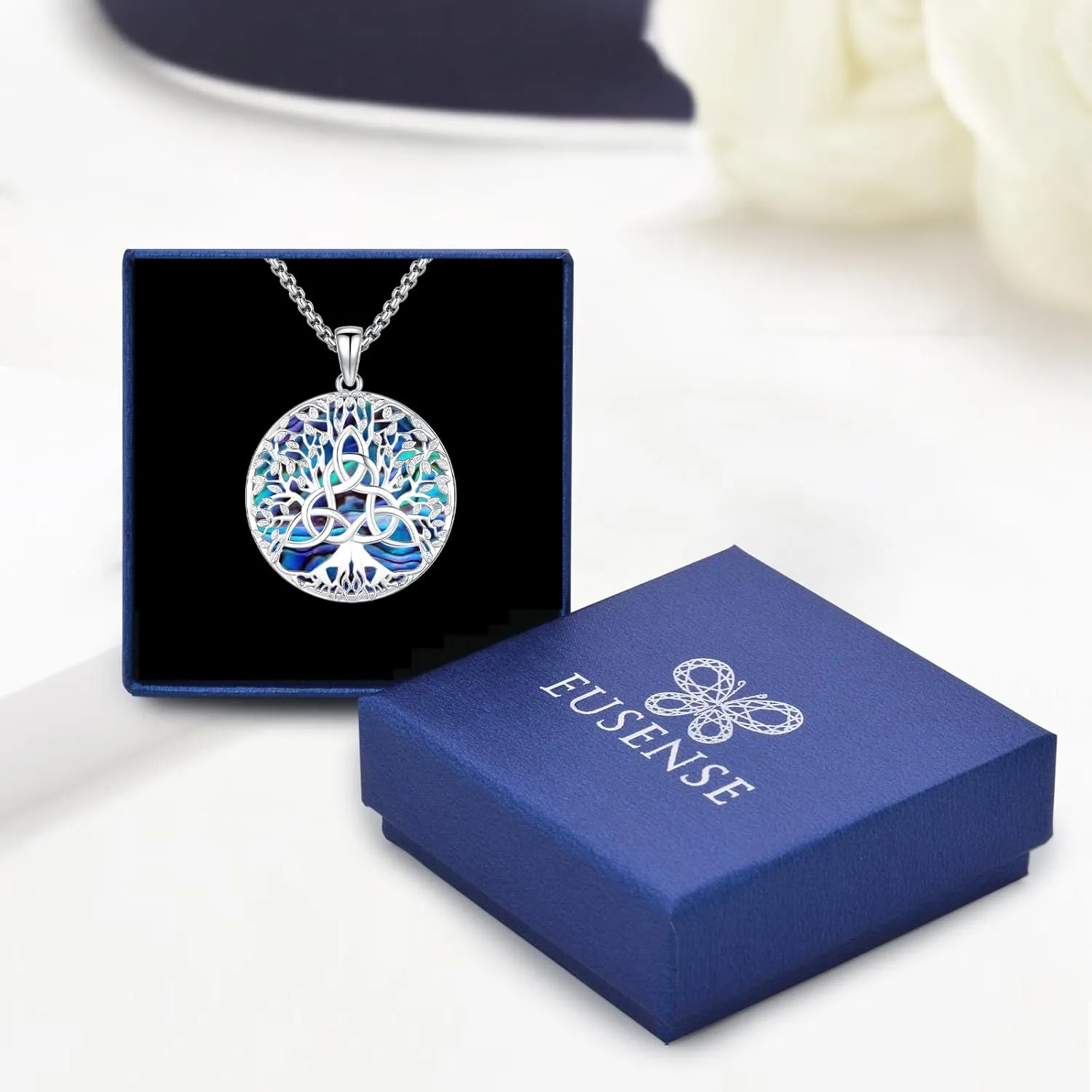 Tree of Life Necklace 925 Sterling Silver Pendant Urn Necklaces for Ashes Picture Locket Necklace Mom Necklace Viking Necklace Crystals Celtic Knot Obsidian Abalone Shell Turquoise Jewelry Women Men