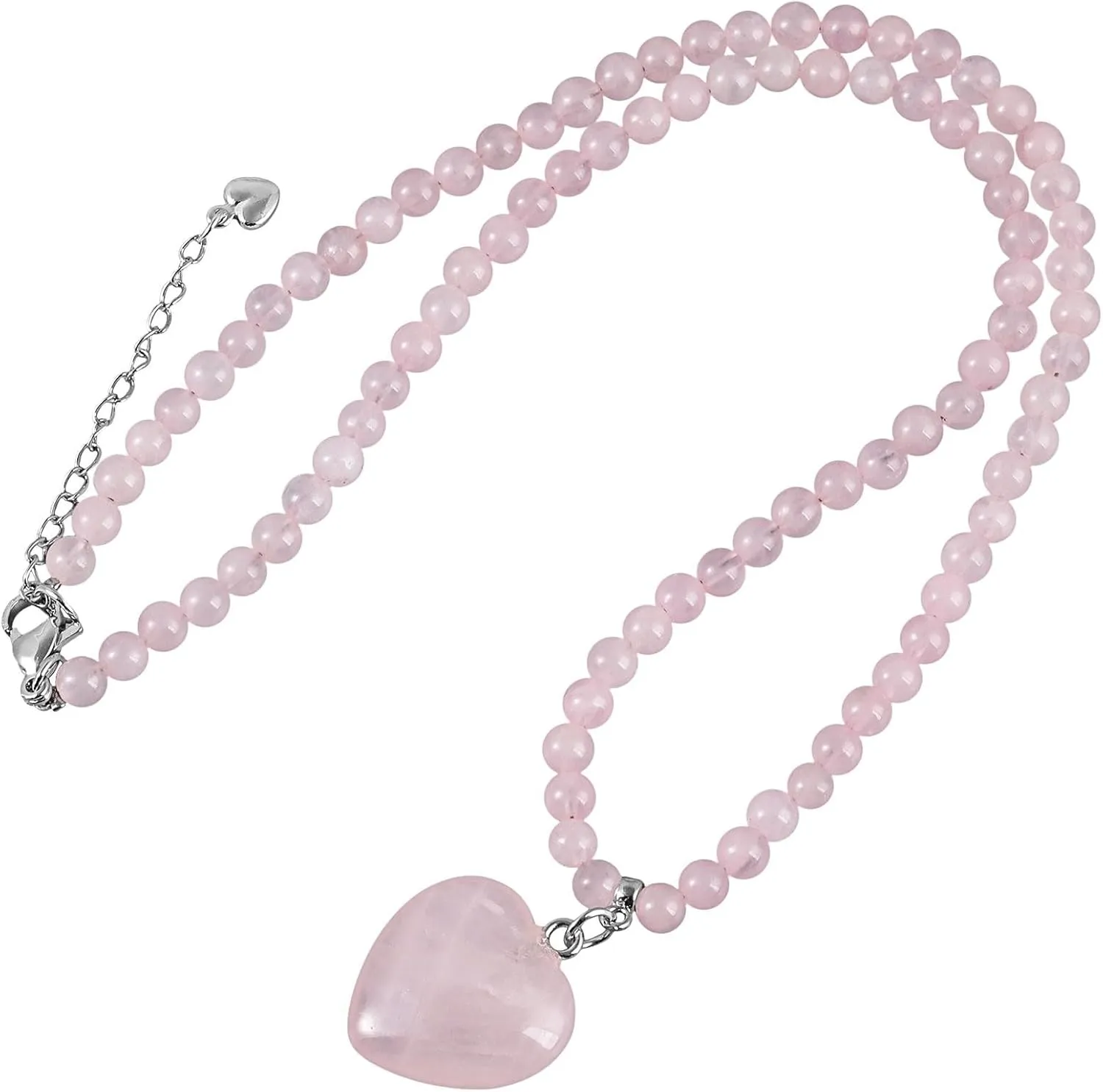 TUMBEELLUWA Crystal Puffy Heart Pendant Necklace for Women, Layered Beaded Stackable Bracelet Trendy Jewelry Love Gifts for Her