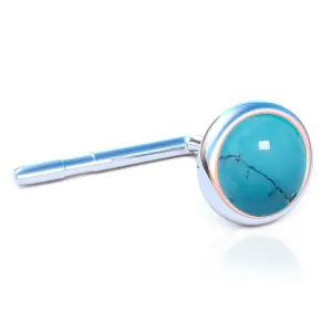 Turquoise Nose Stud Piercing - 3mm Turquoise Opal Nose Ring Stud Pin - Shape 925 Sterling Silver Stud For Women