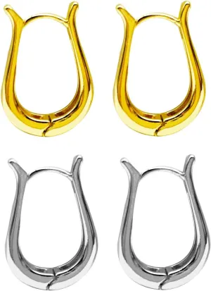U Hoop Earrings for Women Monet Chunky Lightweight Hoop Earrings