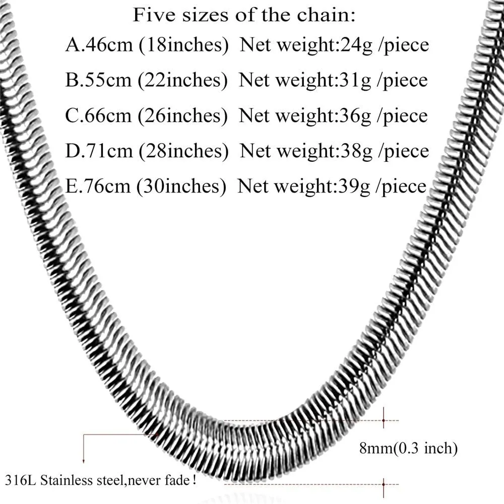 U7 Cuban Link Chain for Men Women, Circle Chain, Herringbone Snake Chain, Stainless Steel Gold Plated Fashion Chain Necklaces Length 18-30 Inch, Solid Heavy Chains, Width 9mm, 12mm, 15mm