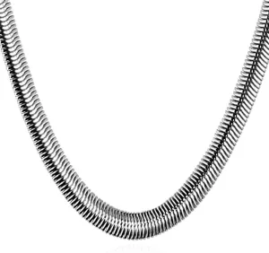 U7 Cuban Link Chain for Men Women, Circle Chain, Herringbone Snake Chain, Stainless Steel Gold Plated Fashion Chain Necklaces Length 18-30 Inch, Solid Heavy Chains, Width 9mm, 12mm, 15mm