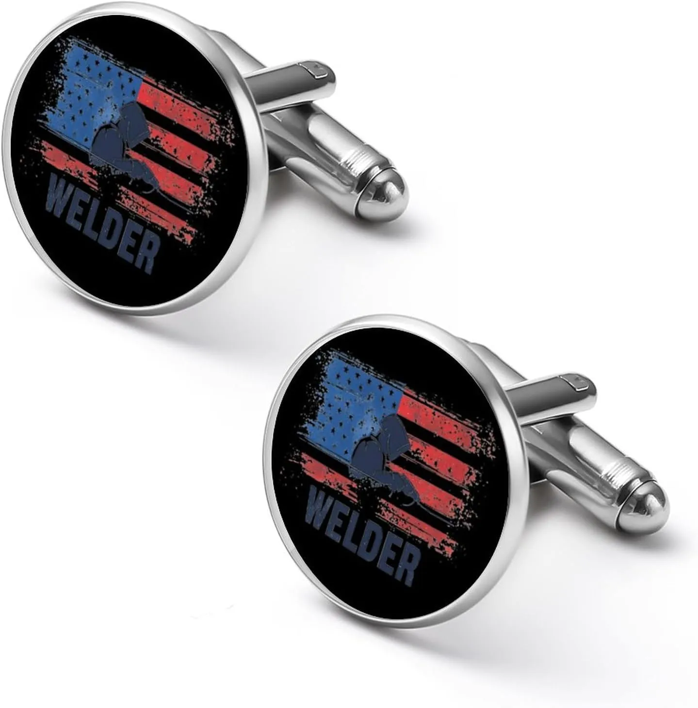 U.S.A. Flag Welder Fashion Cufflinks For Men Alloy Tuxedo Shirt Cuff Links For Business Wedding Party 2.0cm