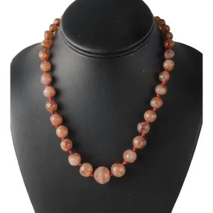 Vintage Carnelian agate bead necklace. j-nlbd2185