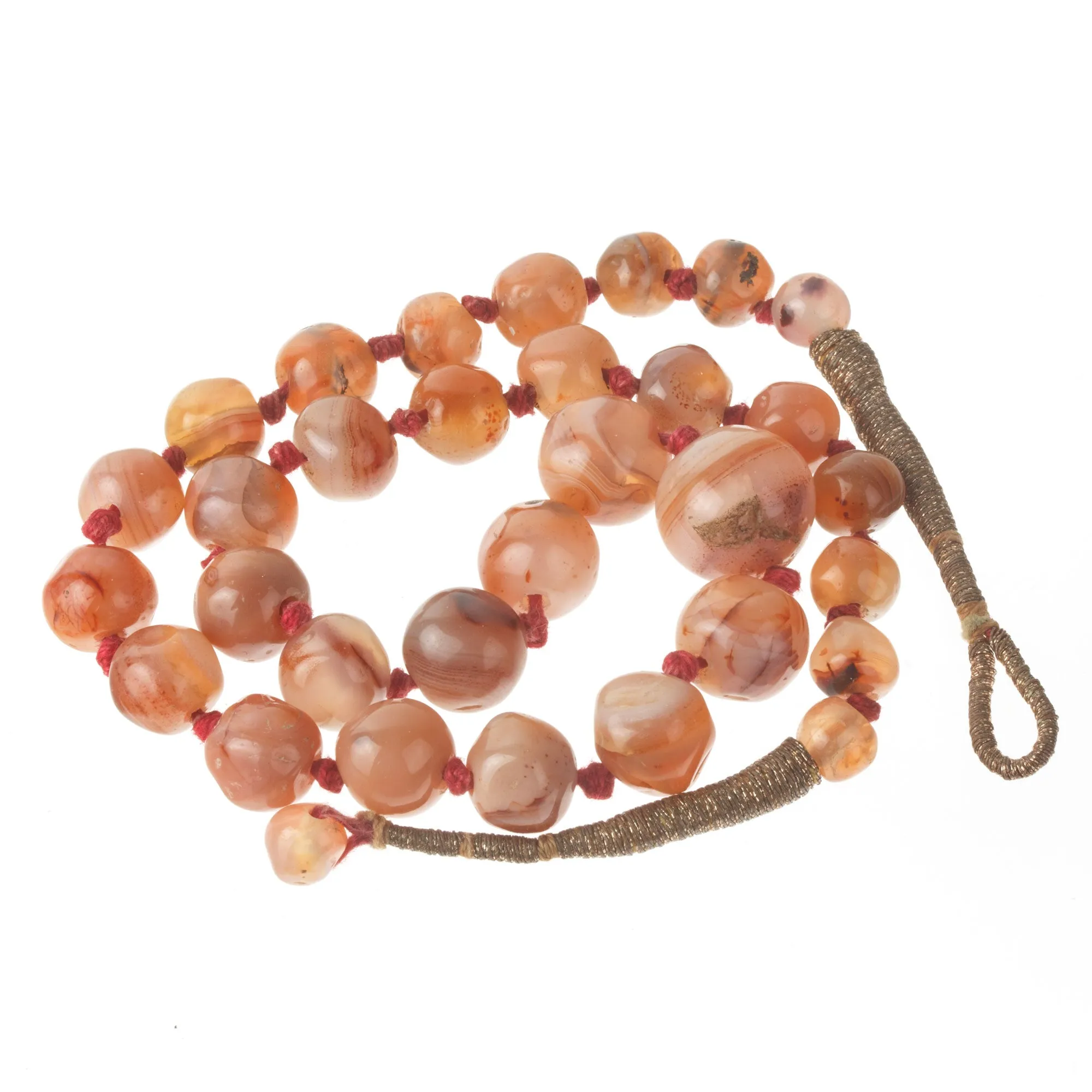 Vintage Carnelian agate bead necklace. j-nlbd2185