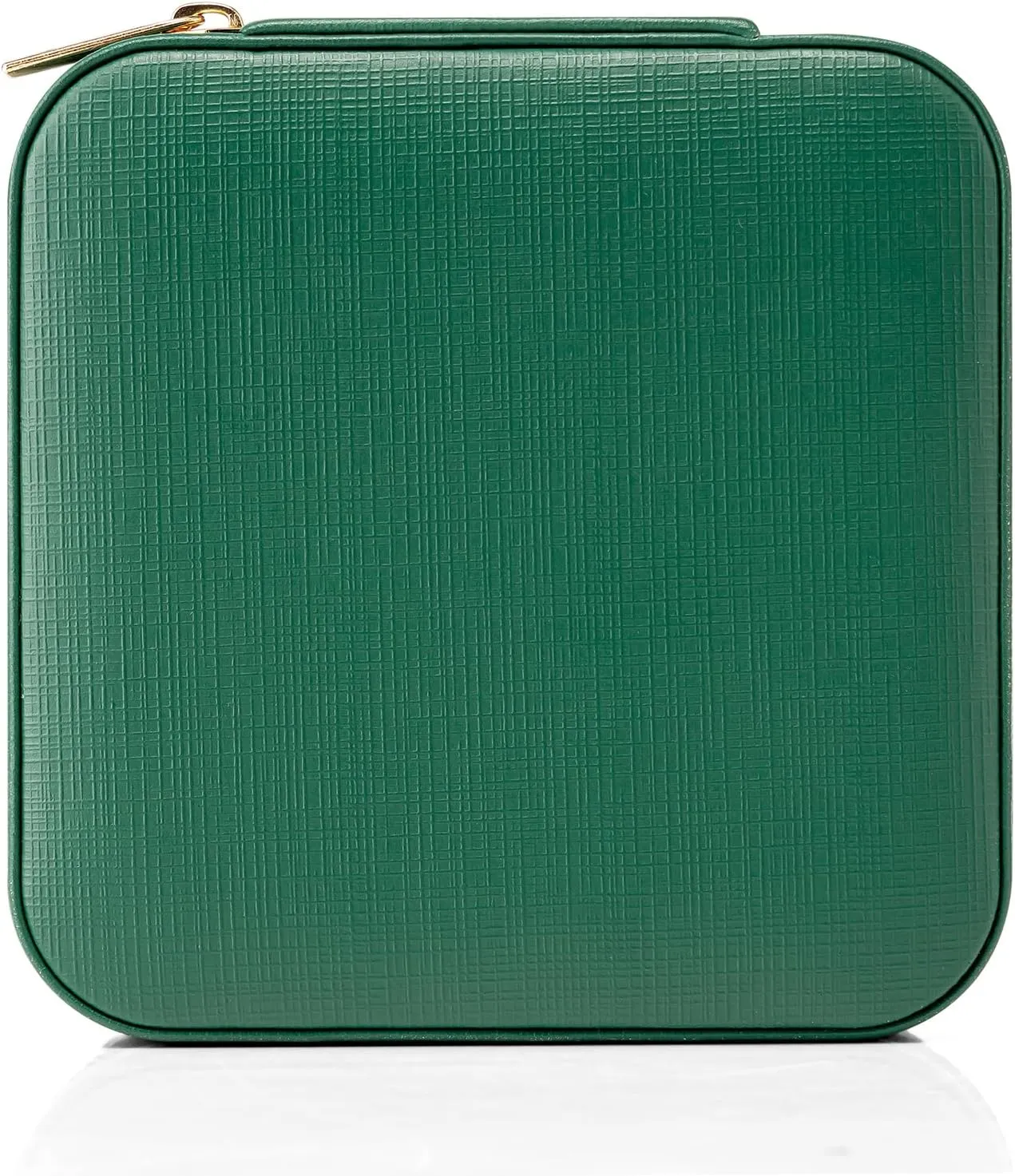 Vlando Small Travel Jewelry Box Organizer Display Case for Girls Women Gift Rings Earrings Necklaces Storage, Dark Green