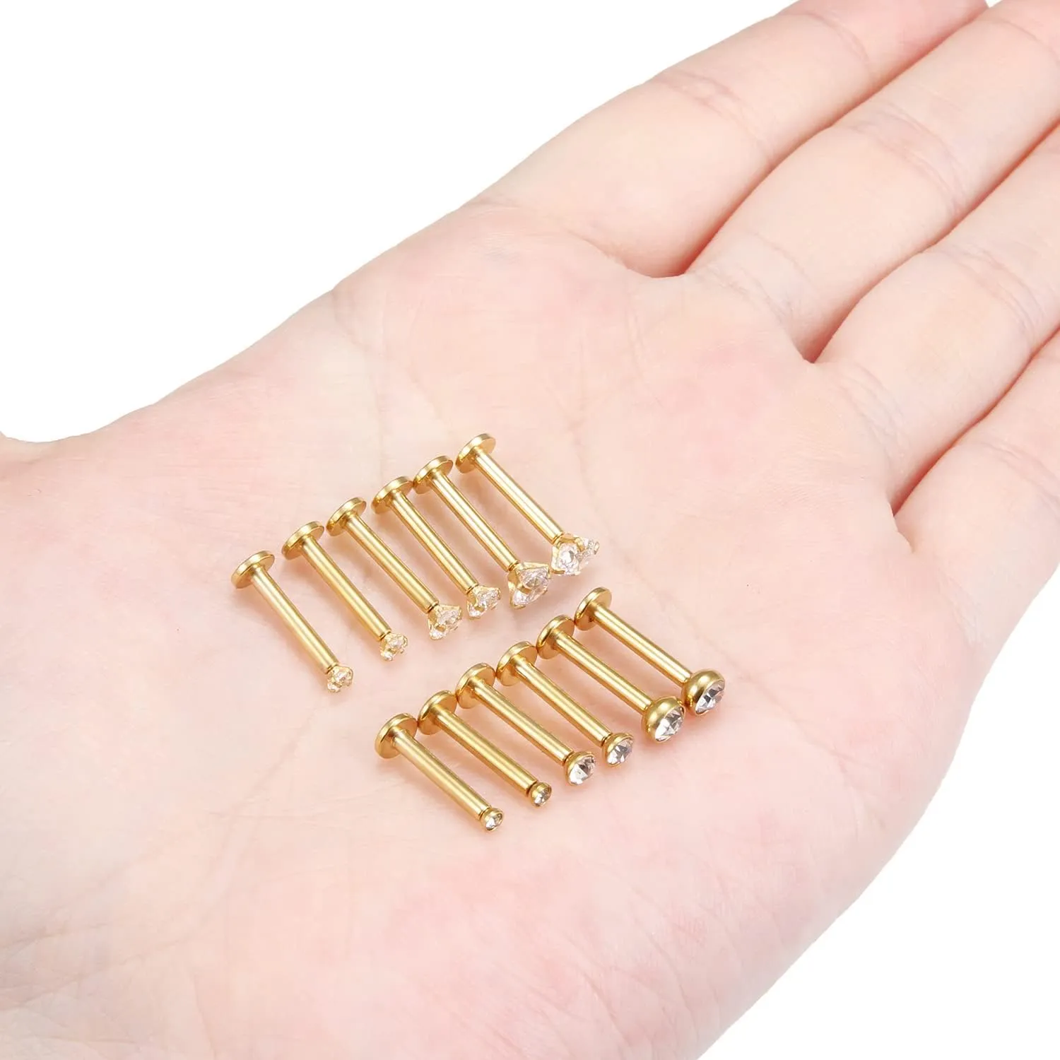 Vsnnsns 14G Lip Rings Stainless Steel Tragus Helix Conch Piercing Jewelry Snake Bite Piercing Monroe Lip Rings Labret Medusa Cartilage Lobe Earrings Piercing Jewelry Cubic Zirconia 2MM 3MM 4MM