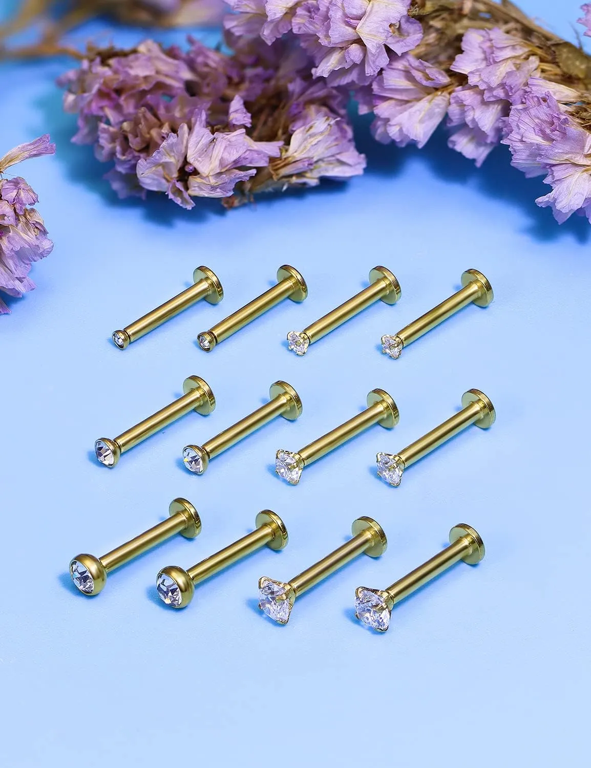 Vsnnsns 14G Lip Rings Stainless Steel Tragus Helix Conch Piercing Jewelry Snake Bite Piercing Monroe Lip Rings Labret Medusa Cartilage Lobe Earrings Piercing Jewelry Cubic Zirconia 2MM 3MM 4MM