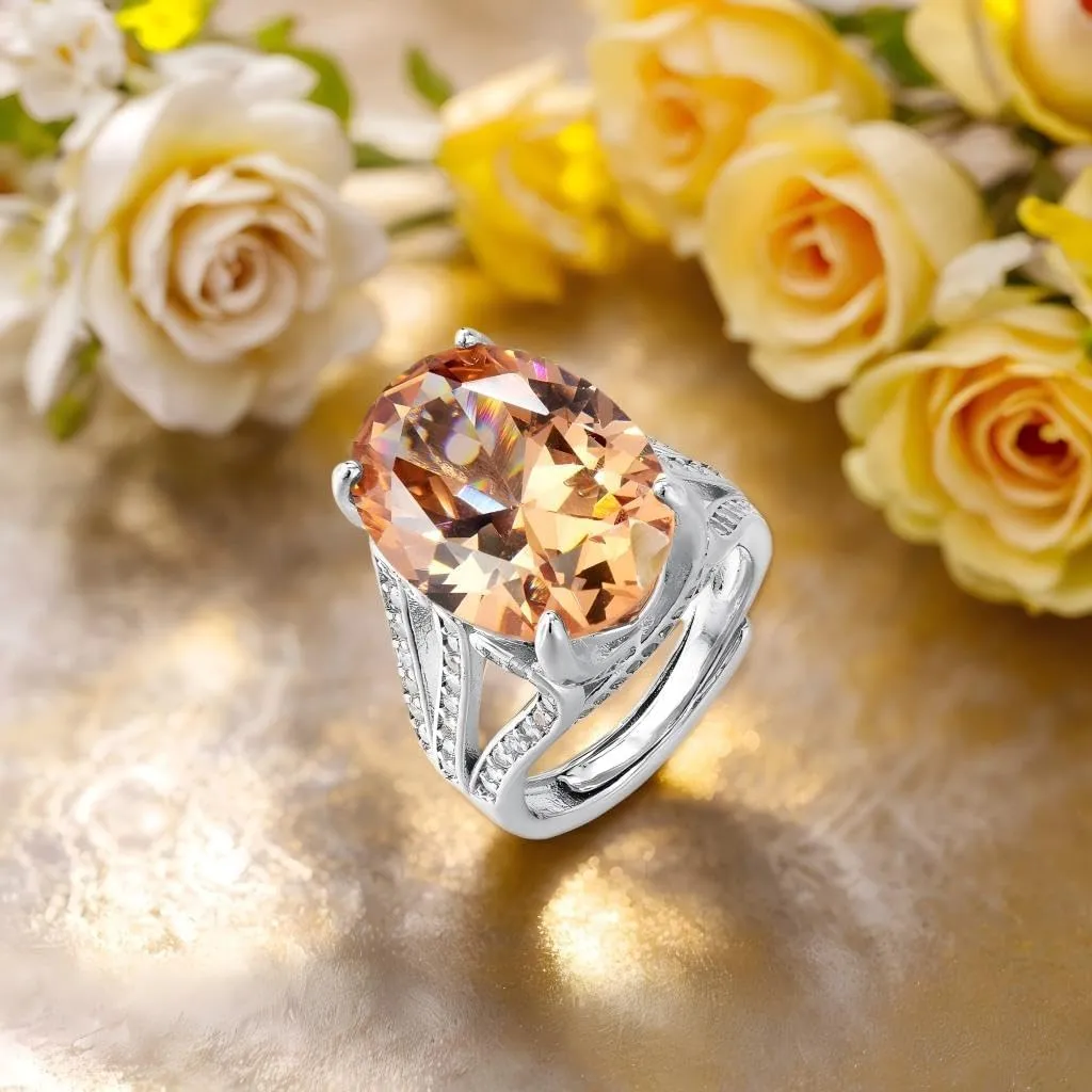 Waimore Green Ring Elegant Hypoallergenic for Women Jewelry with Round Square Princess Cut Birthstone Gemstone Elegant Split Band Design, for Wedding Anniversary Party and Gift