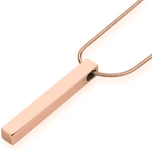 Wikavanli Stainless Steel Couple Necklace for Men and Women, Bar Pendant Matching Necklaces 22 Inches Snake Chain, Unisex