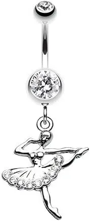 WildKlass Jewelry Elegant Ballerina 316L Surgical Steel Belly Button Ring