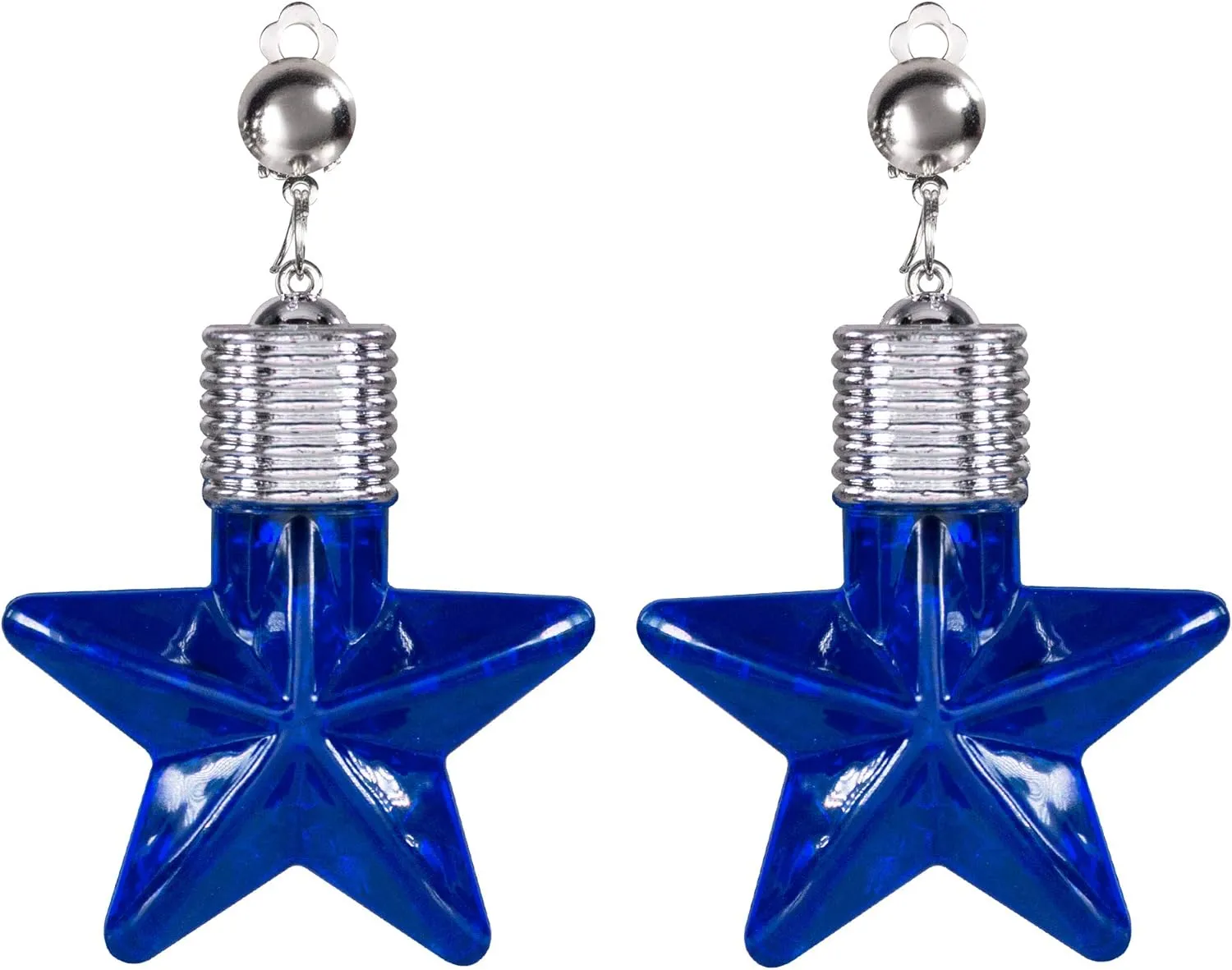 Windy City Novelties LED Light Up Jumbo Star Clip On Earrings